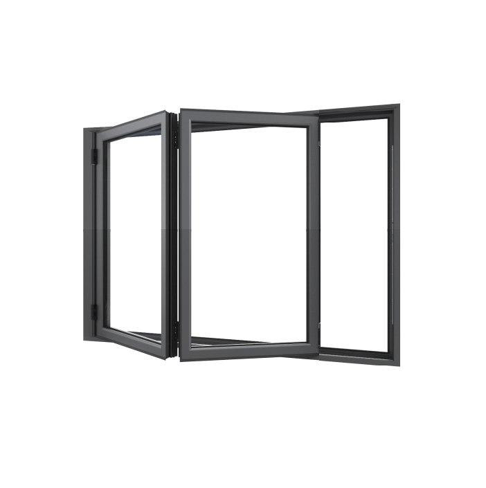 Bifold Window 2-STACKING LEFT (OPEN OUT) 1200 H x 1450 W