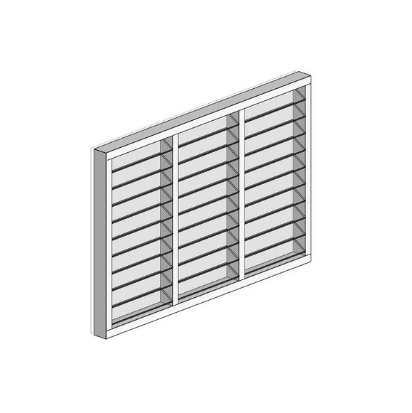 Louvre Window (3Bay) 1200 H x 2710 W