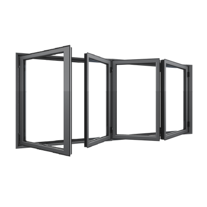 Bifold Window 1-STACKING LEFT / 3 RIGHT (OPEN OUT) 1200 H x 2150 W