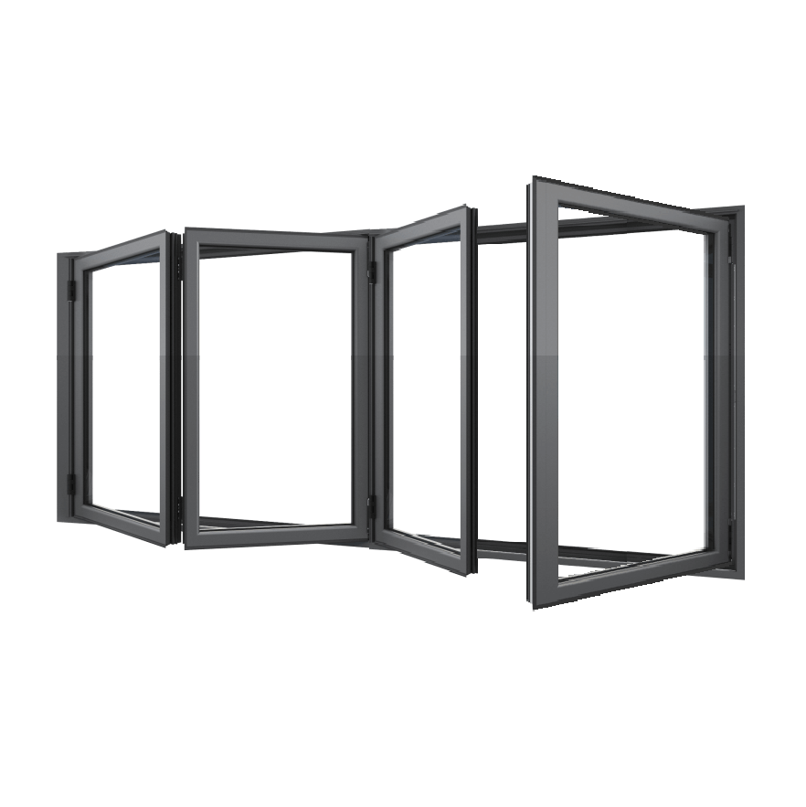 Bifold Window 3-STACKING LEFT / 1 RIGHT (OPEN OUT) 1500 H x 2150 W