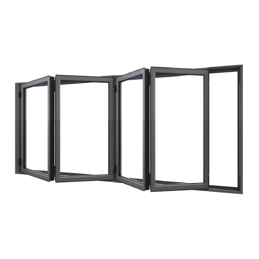 Bifold Window 4-STACKING LEFT (OPEN OUT) 1500 H x 2150 W