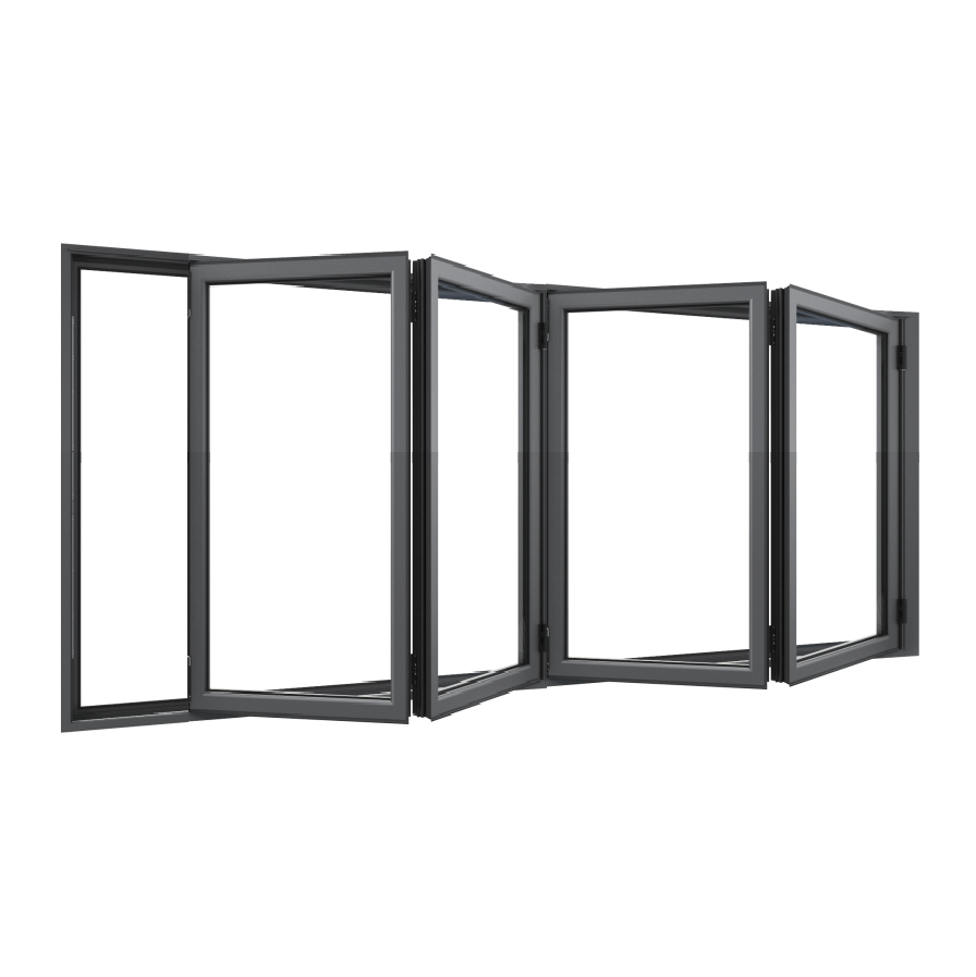 Bifold Window 4-STACKING RIGHT (OPEN OUT) 1200 H x 2150 W