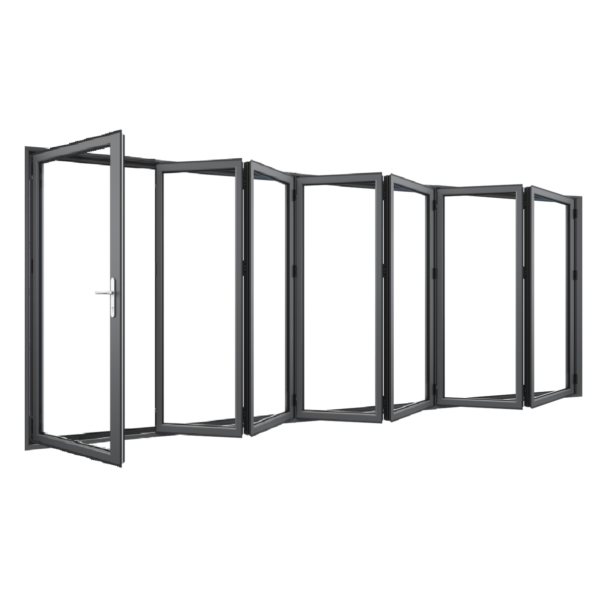 Bifold Doors 6-STACKING RIGHT \ 1 LEFT (OPEN OUT) 2100 H x 6350 W