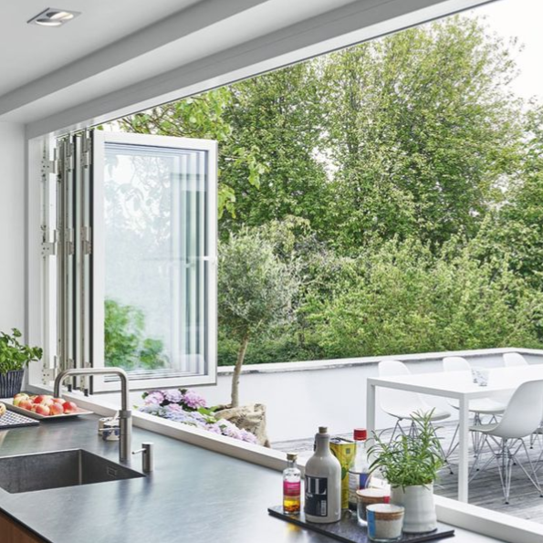 Bifold Window 4-STACKING RIGHT (OPEN OUT) 1500 H x 2900 W